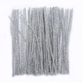 100pcs Pipe Cleaners Chenille Stems for DIY Art Supplies Craft Projects 6mmx30cm Christmas Pipe Cleaners Decoration, Glitter Silver